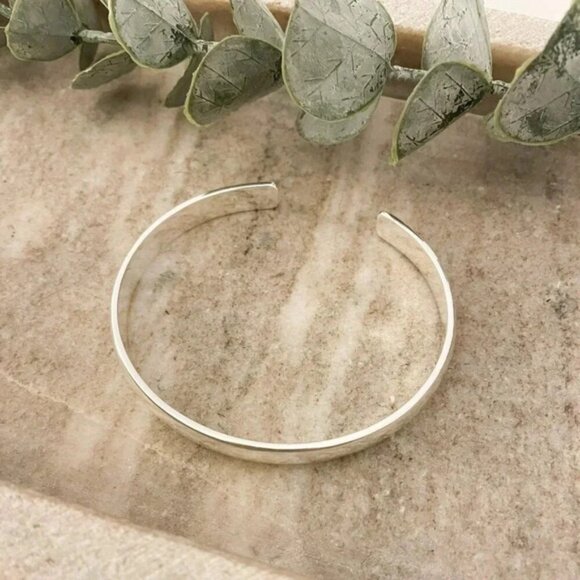 925 Sterling Silver Chunky Bangle Bracelet Classic Sterling Silver Bangle - Picture 3 of 6